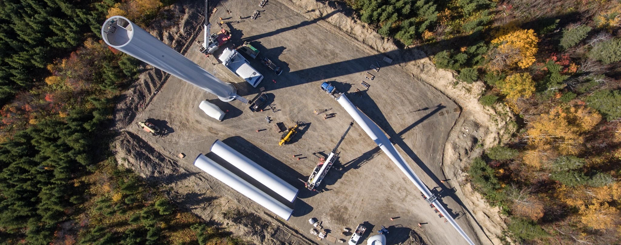 Chantier de construction d'une éolienne