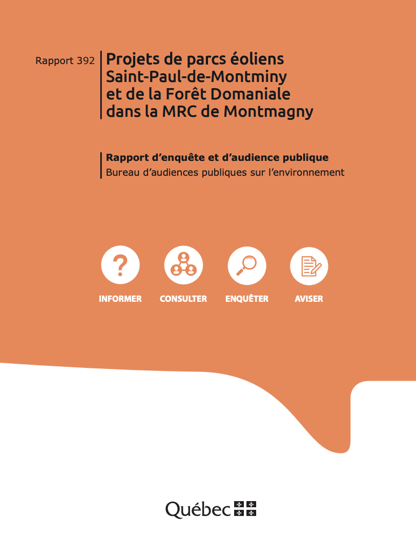 Couverture du rapport du BAPE