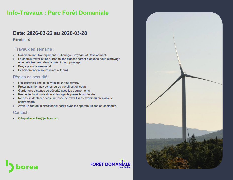 Info-Travaux du 22 au 28 mars 2026